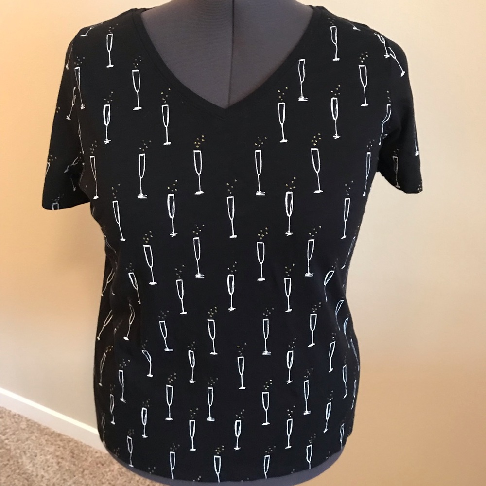 Lane Bryant 18/20 Champagne Glitter Tee